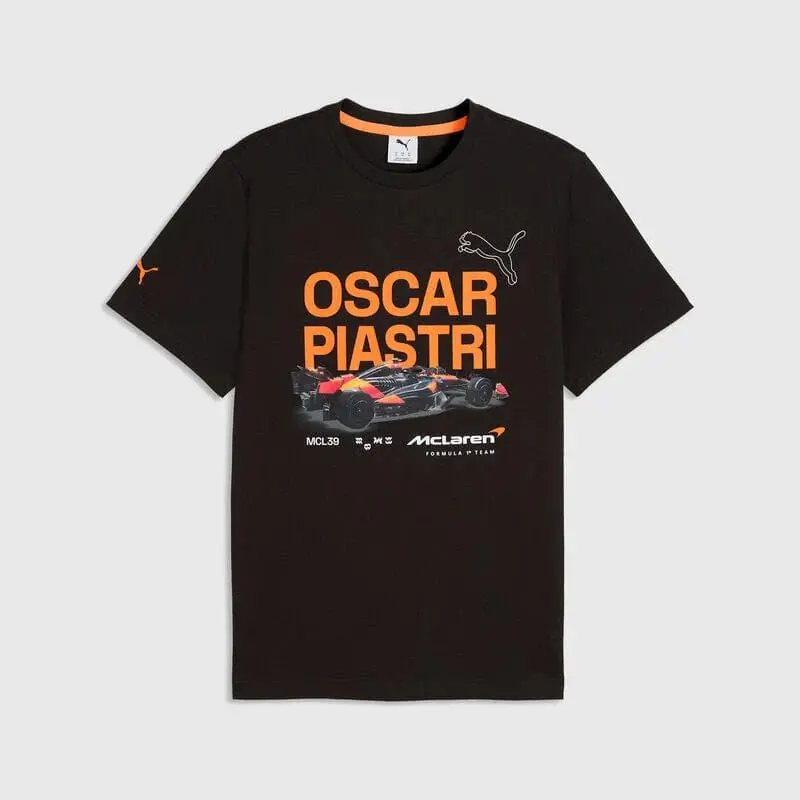Mclaren Racing F1 Oscar Piastri Car Tee Shirt Black 1