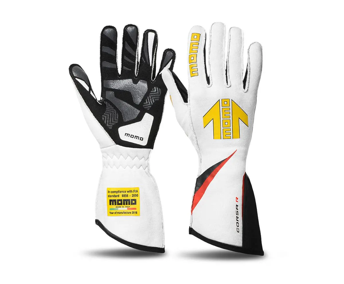Momo Racing Corsa R Racing Gloves (White) 1