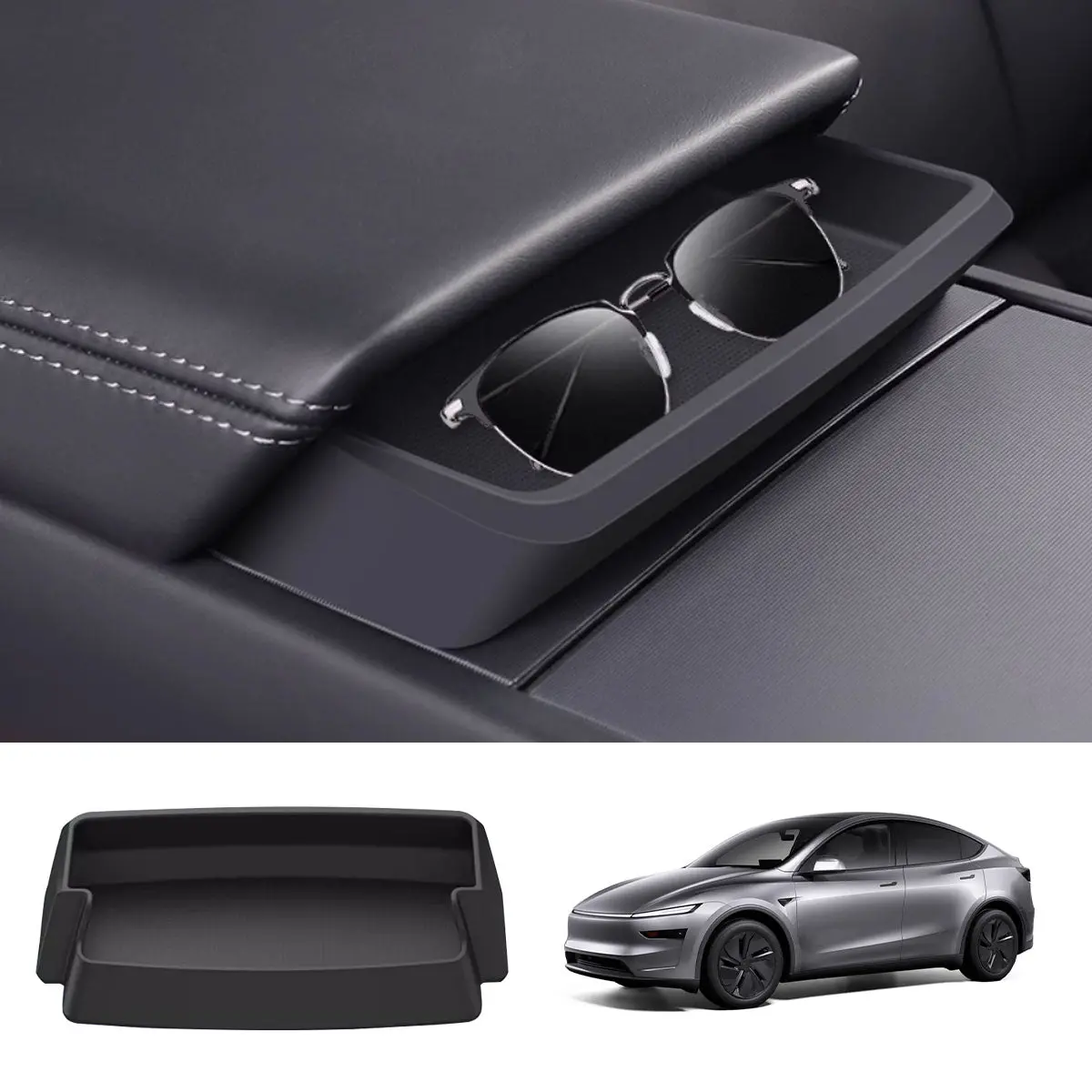 Center Console Armrest Sunglasses Storage Box For New Tesla Model Y Juniper 2025+ 1