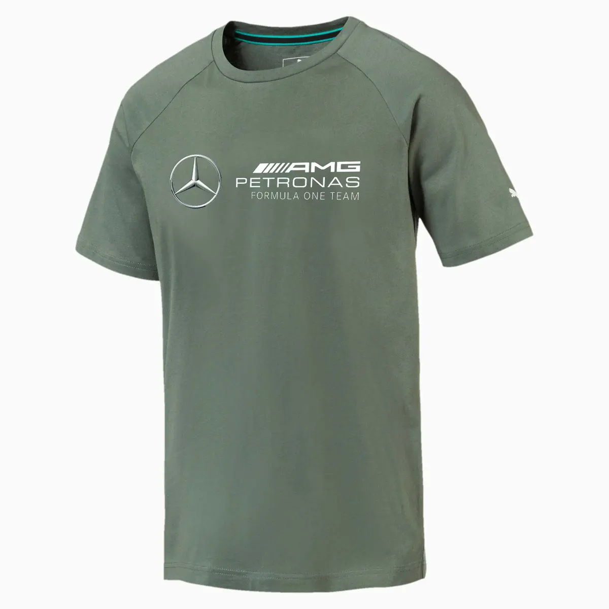 Puma Mercedes Amgp F1 Ess Logo Tee Forest Green 1