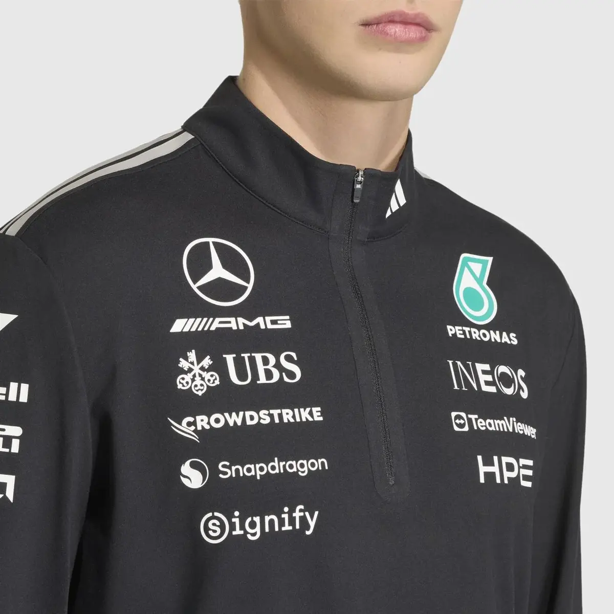 Adidas Mercedes Amg F1 Team 1/4 Zip Sweatshirt Black 2