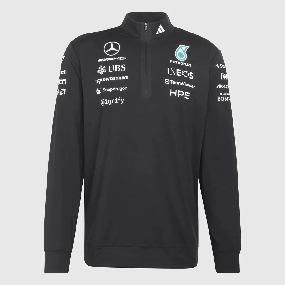Adidas Mercedes Amg F1 Team 1/4 Zip Sweatshirt Black 1