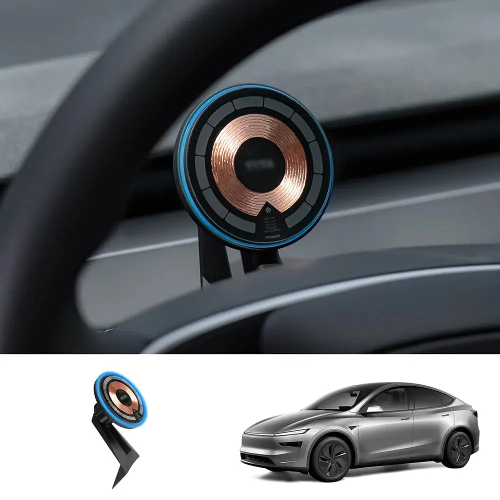 Dashboard Steering Wheel Phone Holder Magnetic Magsafe Wireless Charging Phone Holder For Tesla Model 3 / Y (2017-2025) 1