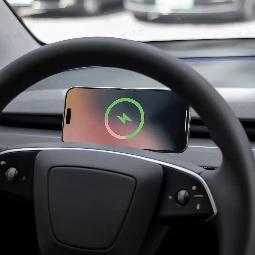 Dashboard Steering Wheel Phone Holder Magnetic Magsafe Wireless Charging Phone Holder For Tesla Model 3 / Y (2017-2025) 5