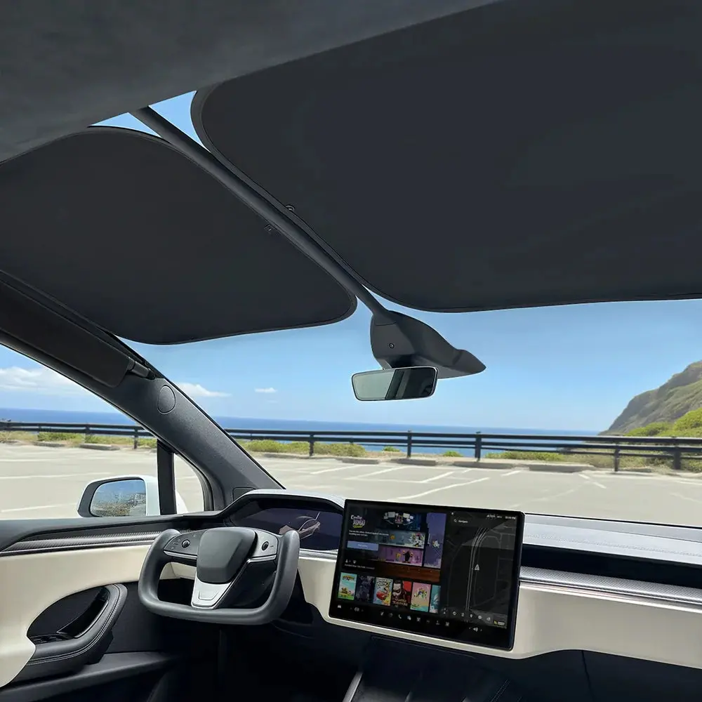 Mesh Electrostatic Adsorption Sunroof Sunshade For Tesla Model X Front Sunroof 1
