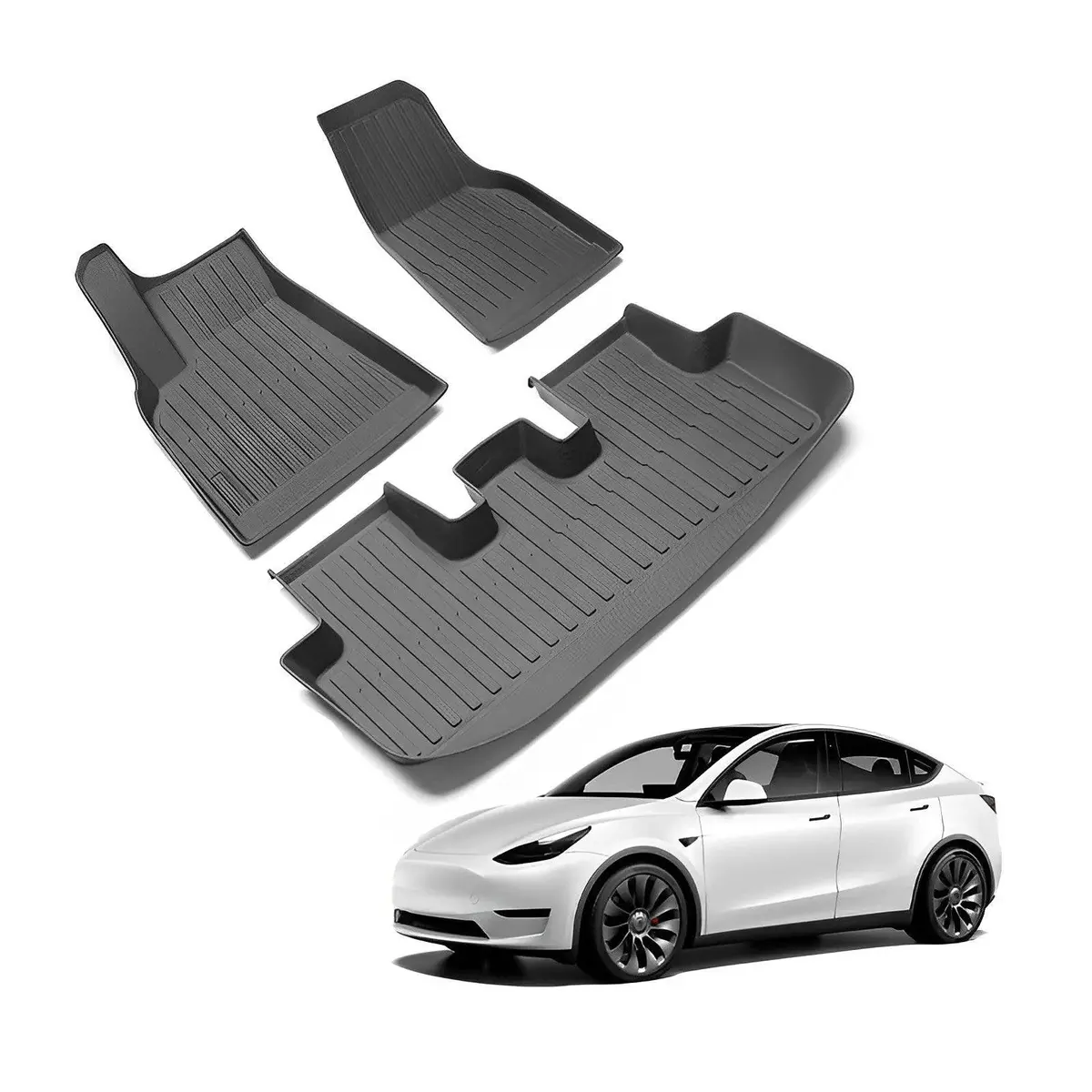 Model Y All-Weather Floor Mats Full Set Trunk Mat Cargo Mat Frunk Cargo Liner For Tesla(2020-2024) 1