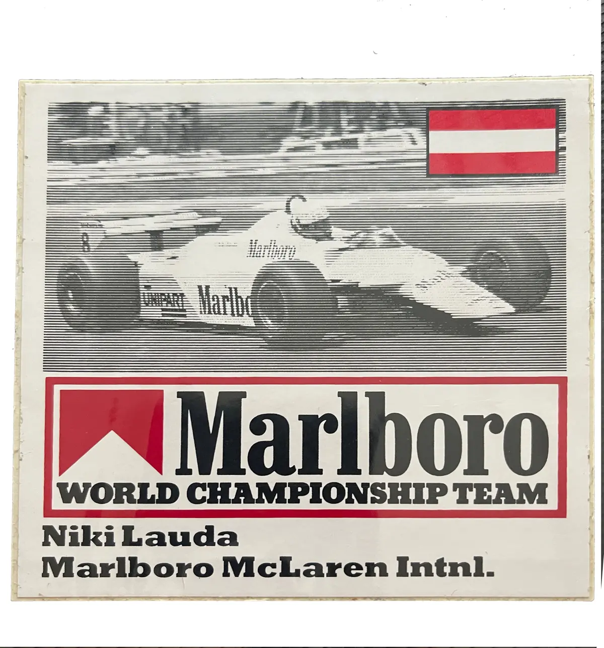 Marlboro-World-Championship-Team-Driver-Sticker- Niki Lauda - Marlboro Mclaren International 1