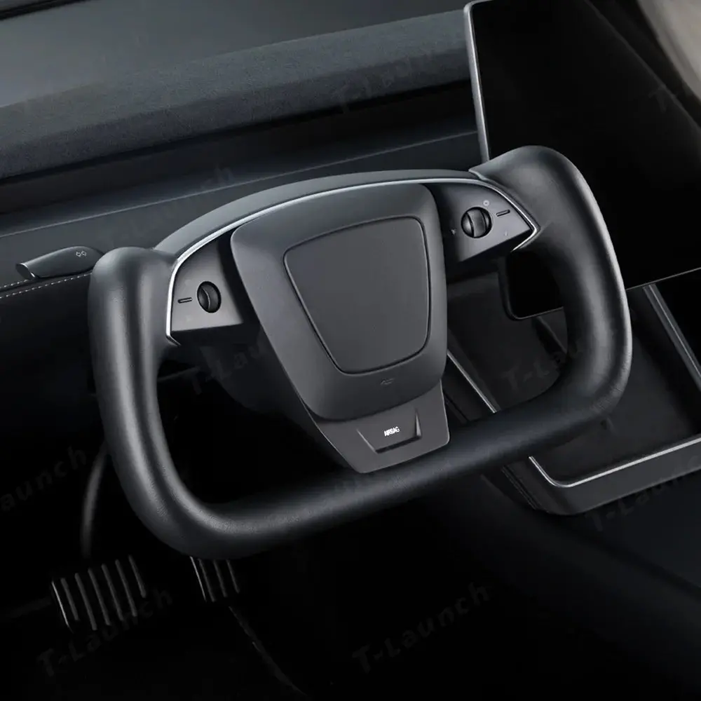 Premium Nappa Leather Yoke Steering Wheel For Tesla Model Y Juniper & Model 3 Highland– Inspired By Model S/X 3