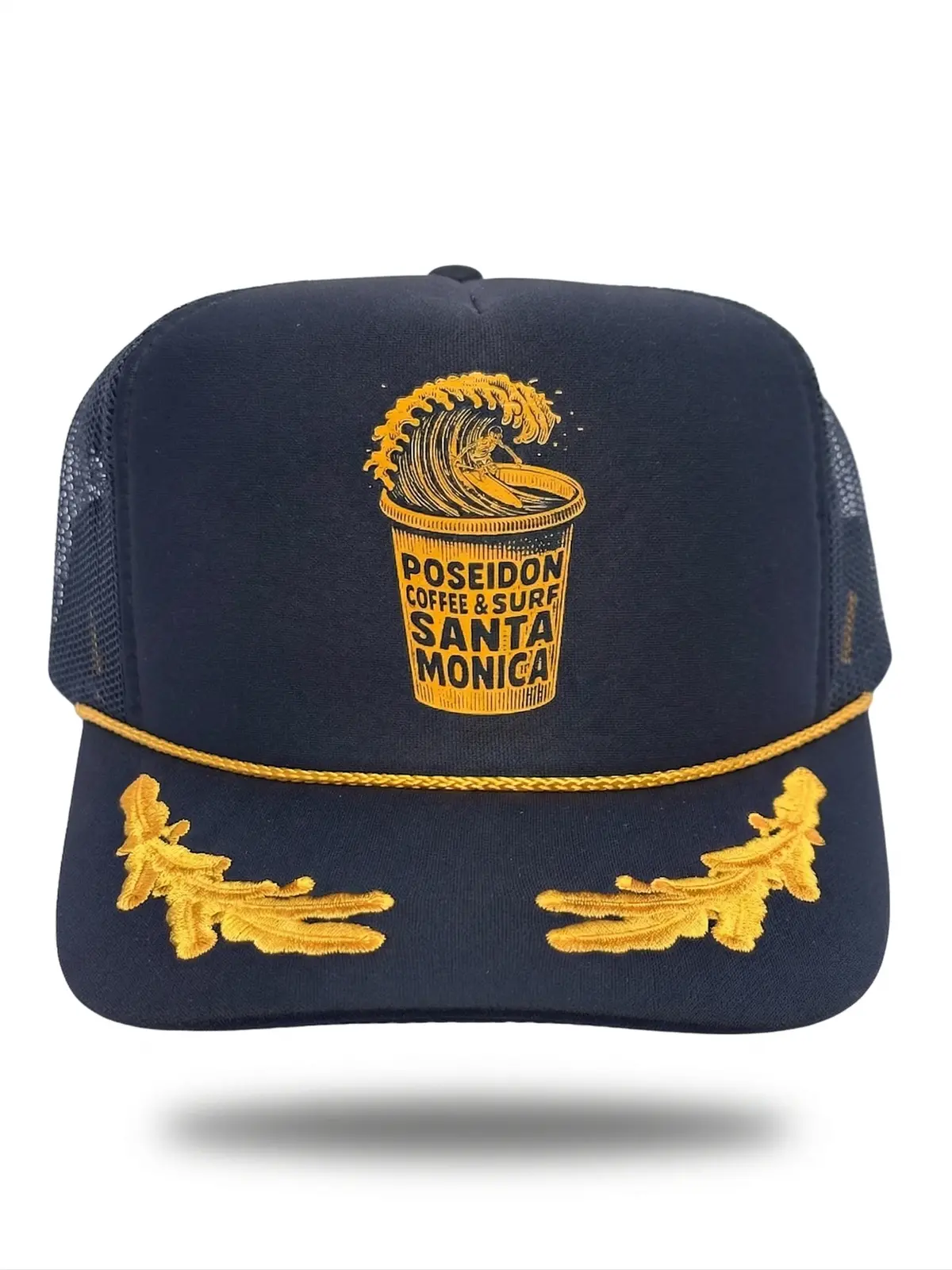 Poseidon Coffee And Surf Foam Trucker Hat 1