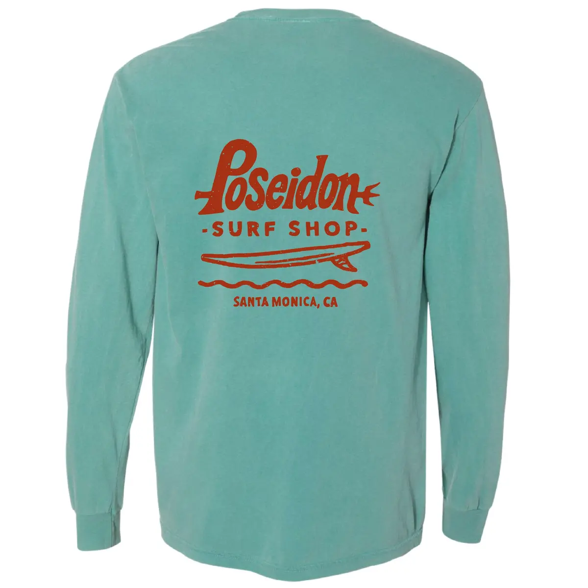 Poseidon Santa Monica Surfboard Pocket Long Sleeve - Seafoam 1