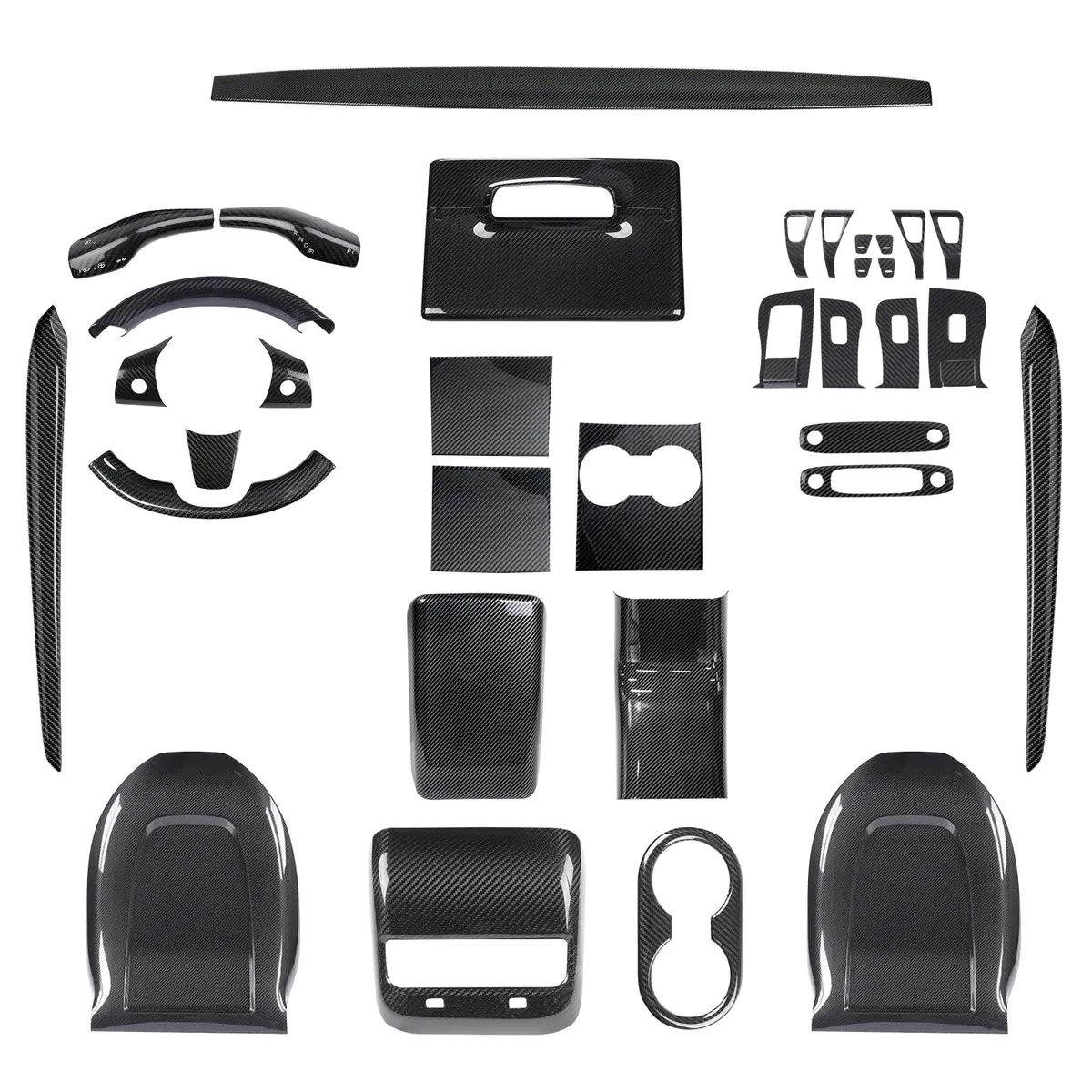 Real Carbon Fiber Interior Mods Wrap Kit For Tesla Model 3 / Y 1