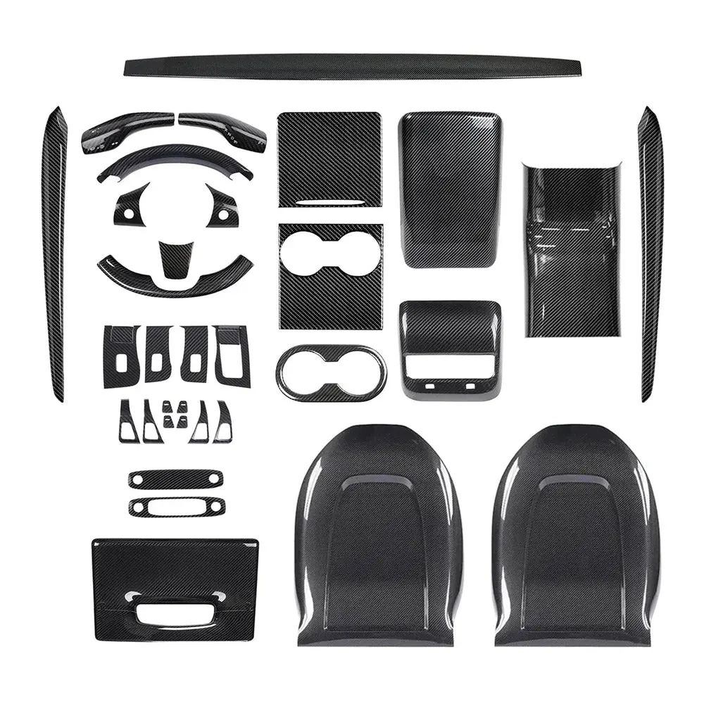 Real Carbon Fiber Interior Mods Wrap Kit For Tesla Model 3 / Y 25
