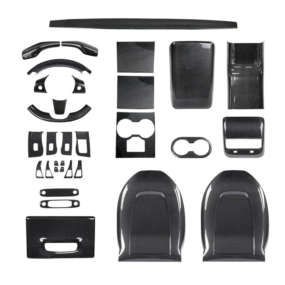 Real Carbon Fiber Interior Mods Wrap Kit For Tesla Model 3 / Y 23