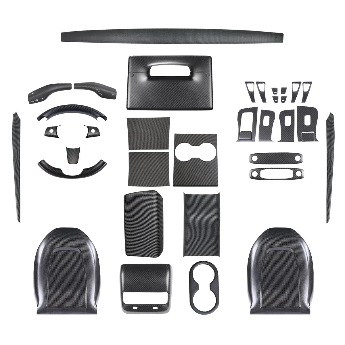 Real Carbon Fiber Interior Mods Wrap Kit For Tesla Model 3 / Y 27