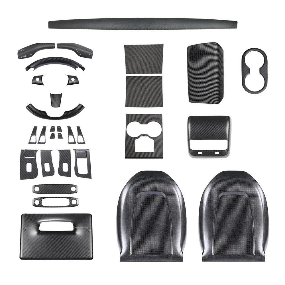 Real Carbon Fiber Interior Mods Wrap Kit For Tesla Model 3 / Y 22