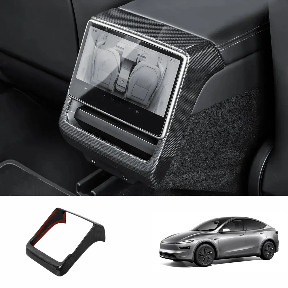 [Real Carbon Fiber] Rear Ac Vent Cover For Tesla Model Y Juniper 2025+ 1