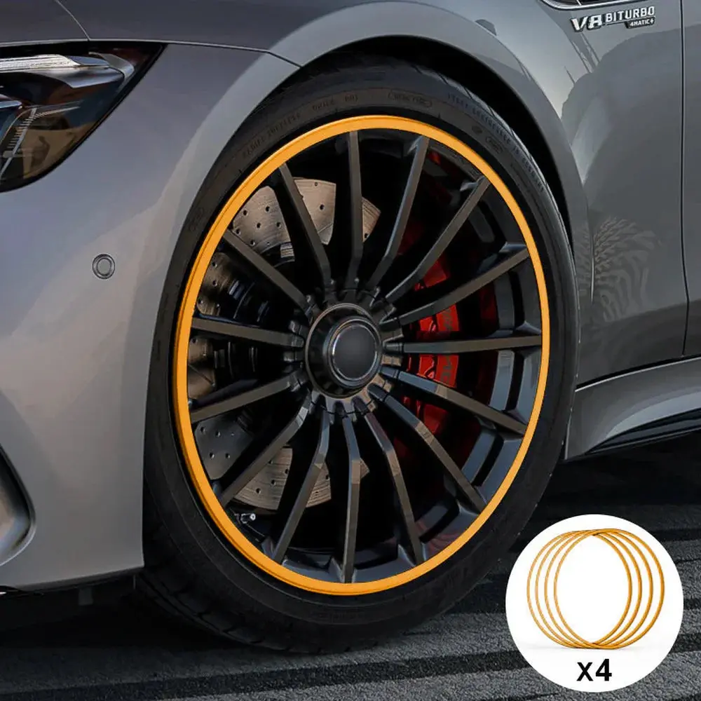 Yellow Aluminum Alloy Wheel Rim Protector- Fits All Cars 1