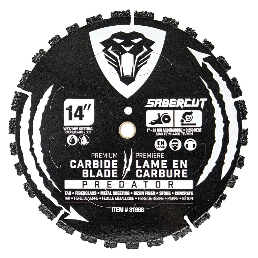 Sabercut 14 In. Predator Demolition Black Segmented Carbide Blade 1