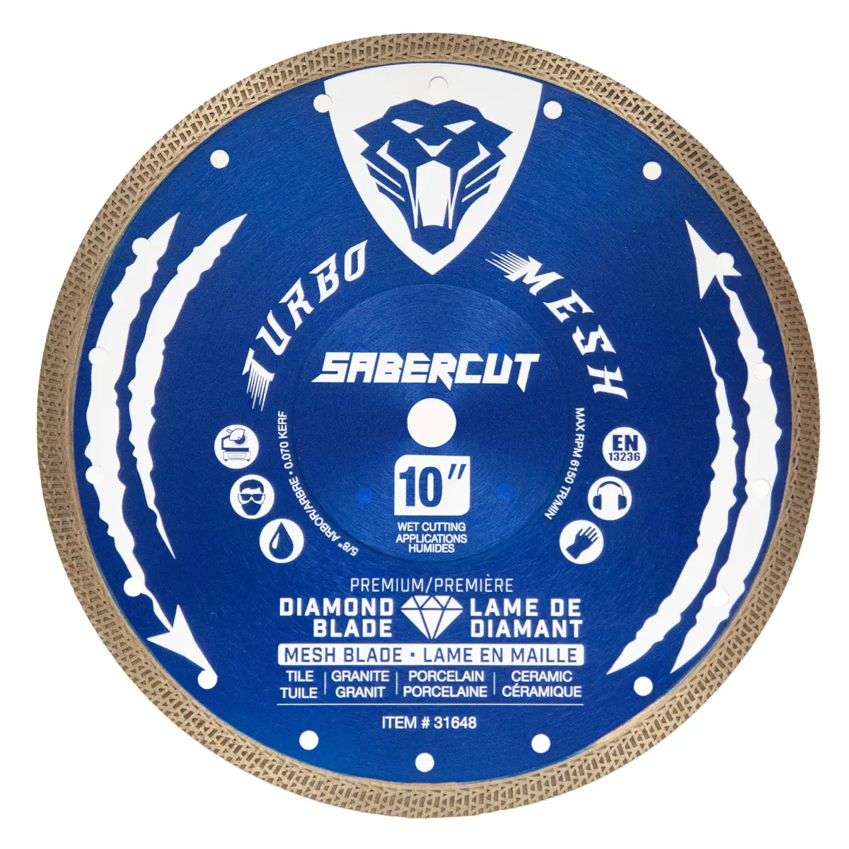 Sabercut 10 In. Tile, Porcelain & Granite Mesh Diamond Blade 1