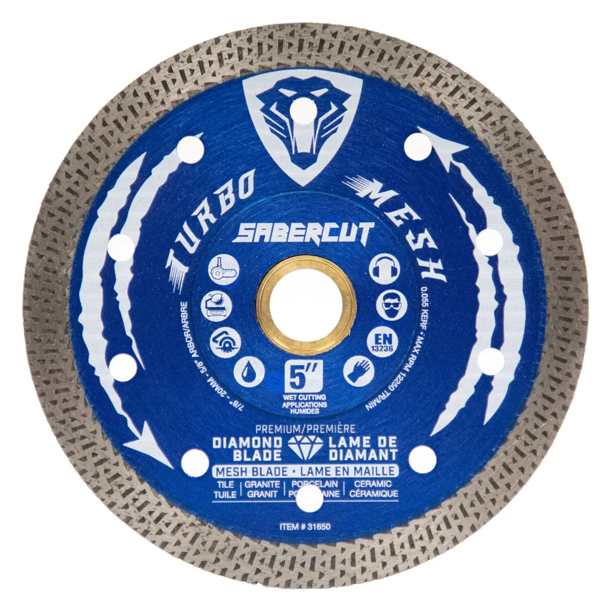 Sabercut 5 In. Tile, Porcelain & Granite Mesh Diamond Blade 1
