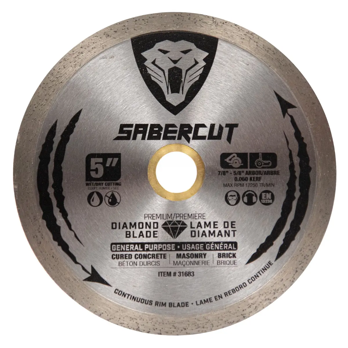 Sabercut 5 In. General Purpose Concrete, Brick & Masonry Continuous Diamond Blade 1