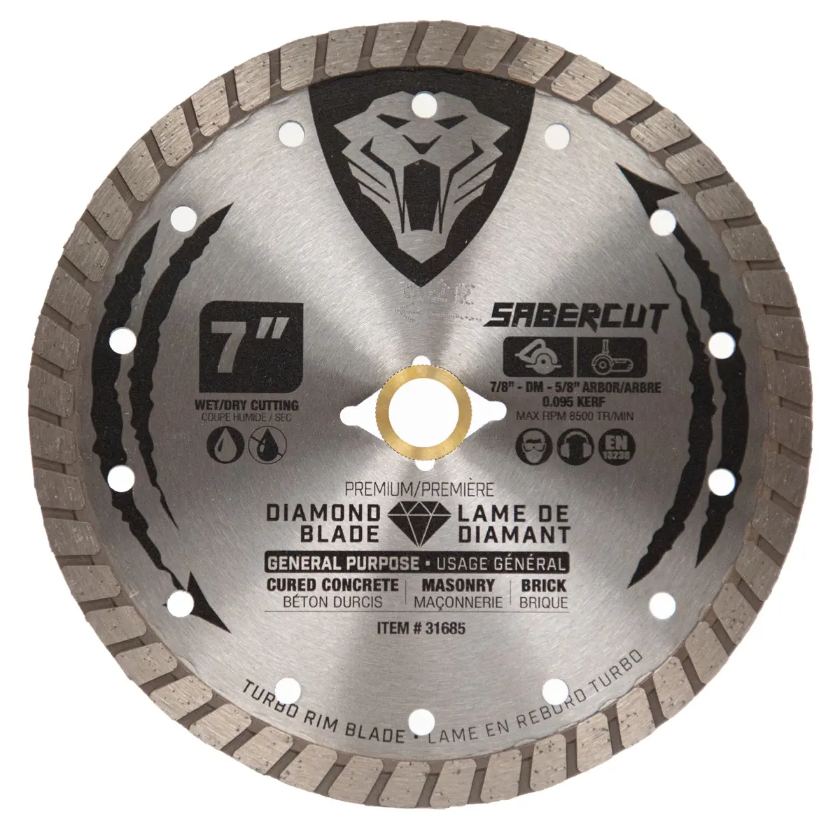 Sabercut 7 In. General Purpose Concrete, Brick & Masonry Turbo Continuous Diamond Blade 1