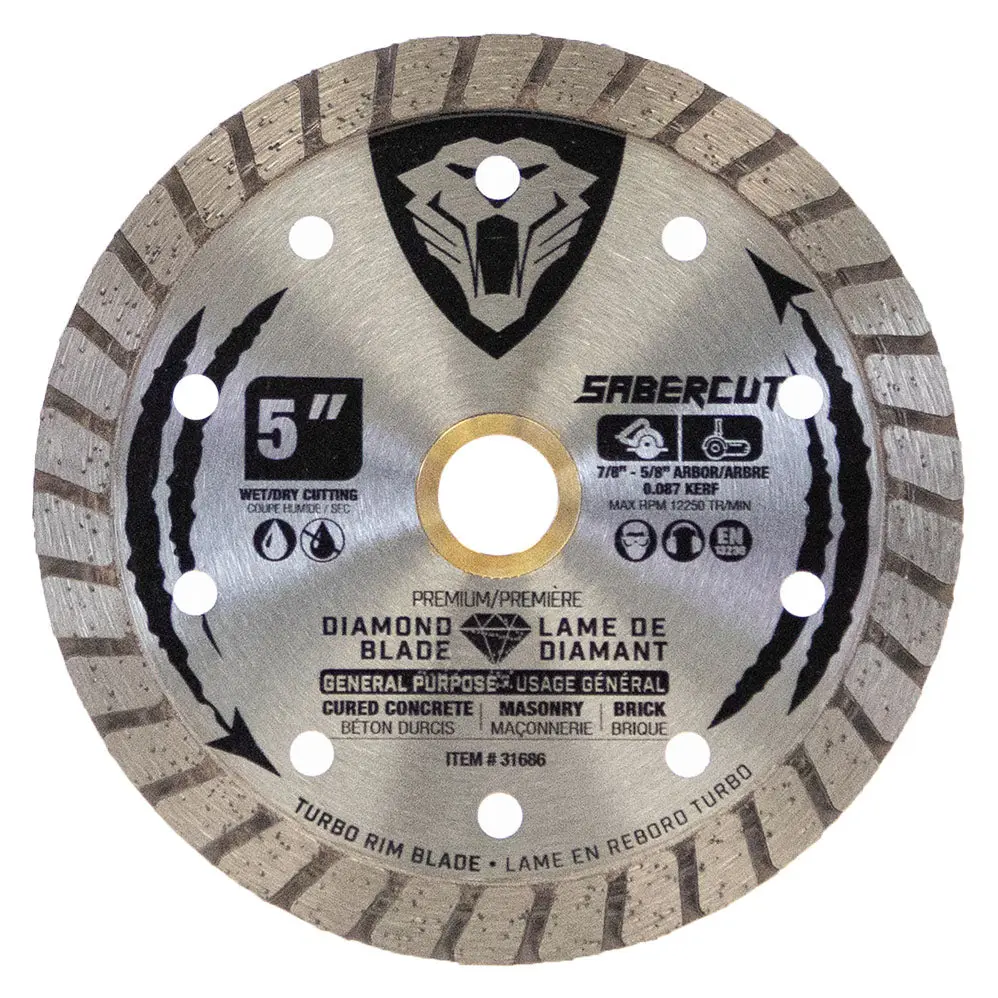 Sabercut 5 In. General Purpose Concrete, Brick & Masonry Turbo Continuous Diamond Blade 1