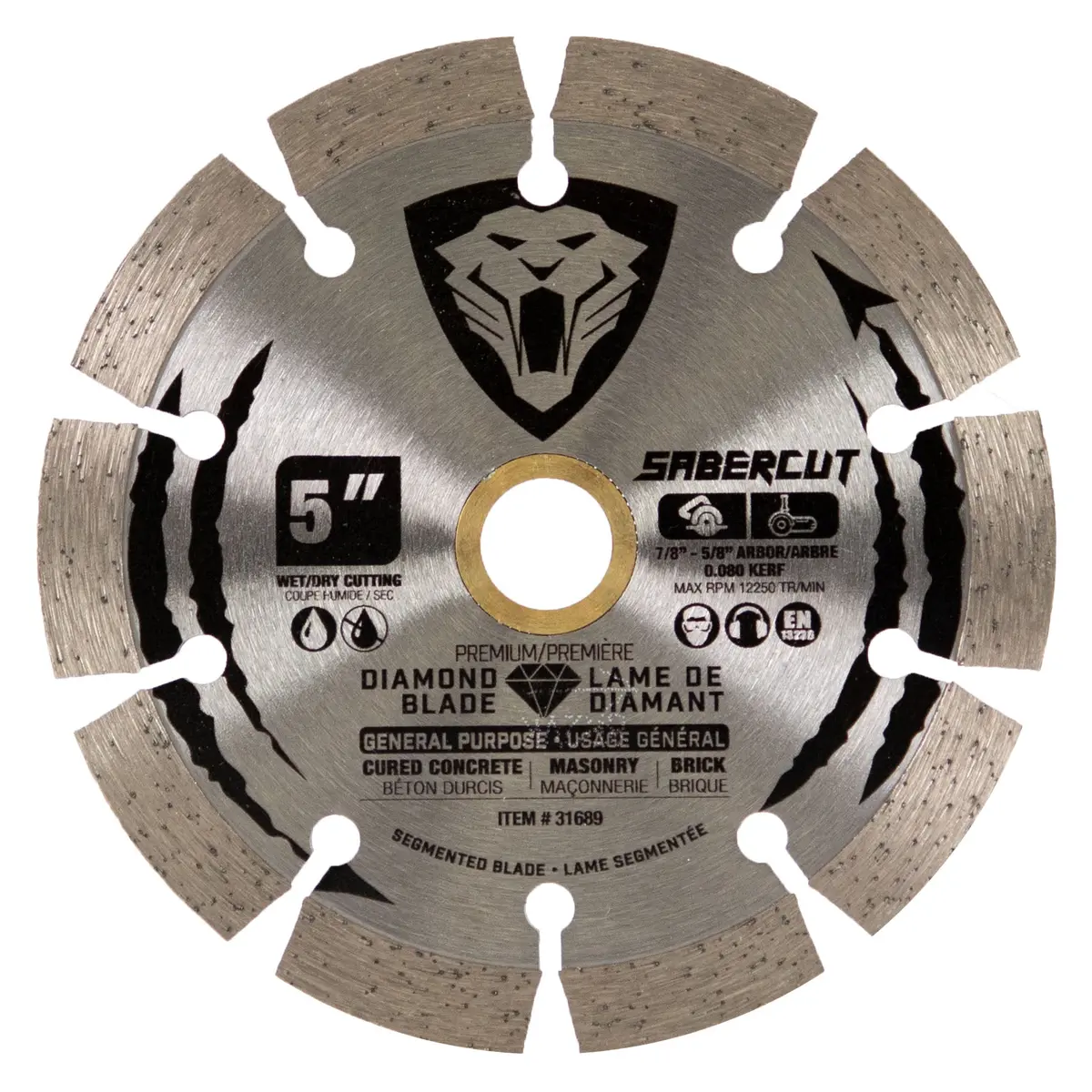 Sabercut 5 In. General Purpose Concrete, Brick & Masonry Segmented Diamond Blade 1