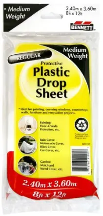 Bennett Medwt 8Ft X 12Ft Plastic Drop Sheet 1