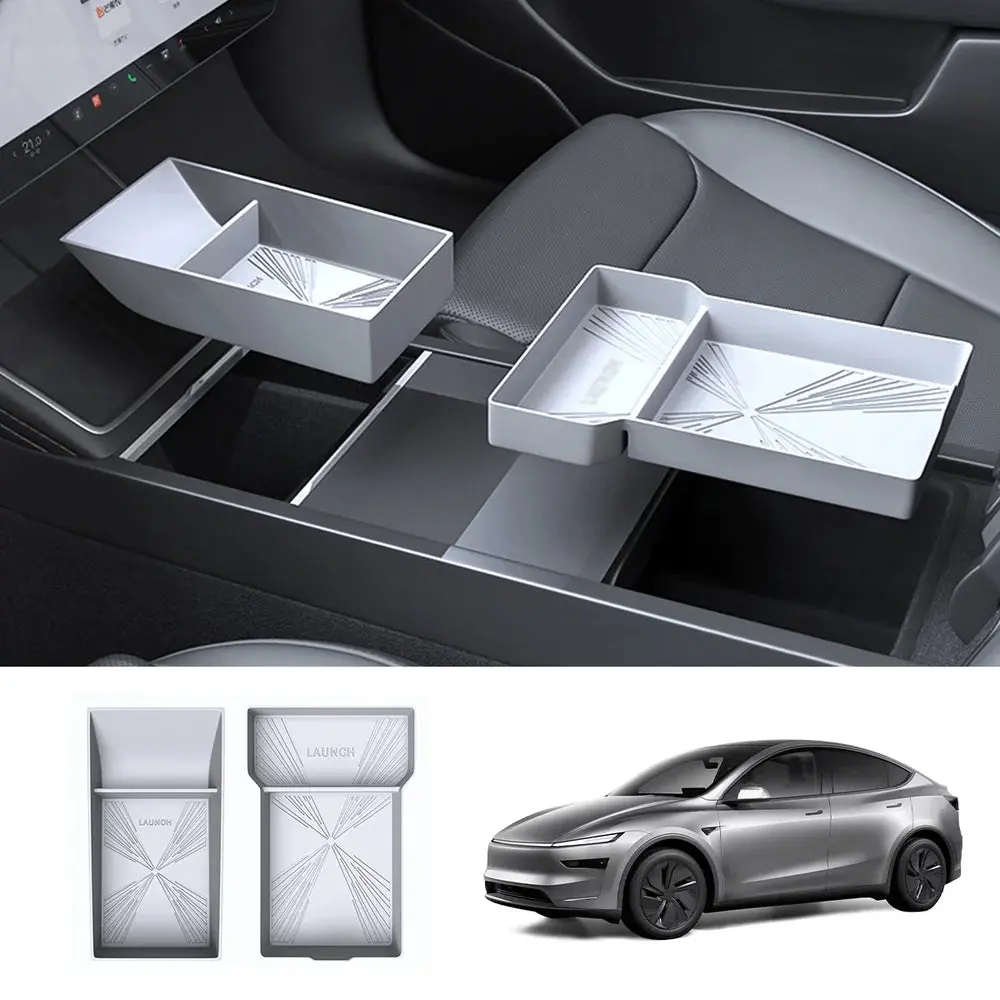 Silicone Console Armrest Box Lower Storage Tray For Tesla Model Y Juniper 2025+ 8