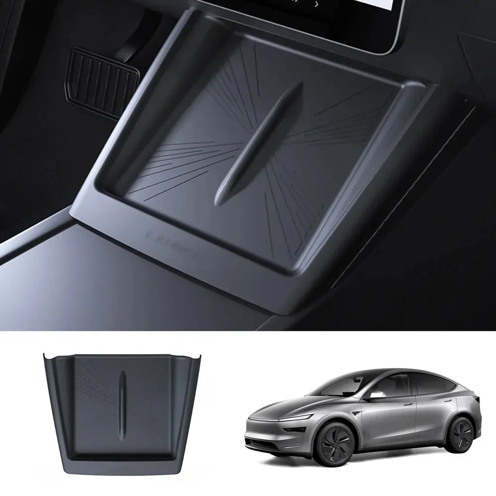 Full-Cover Non-Slip Silicone Wireless Charging Area Mat For Tesla Model Y Juniper 2025+ / Model 3 Highland 2024+ 2