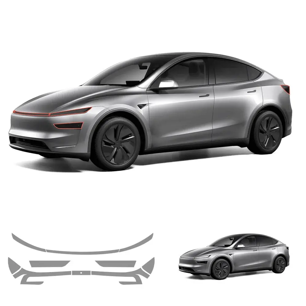 Smoked Tint Tpu Headlight And Taillight Protection Film For Tesla Model Y Juniper 2025+ 1