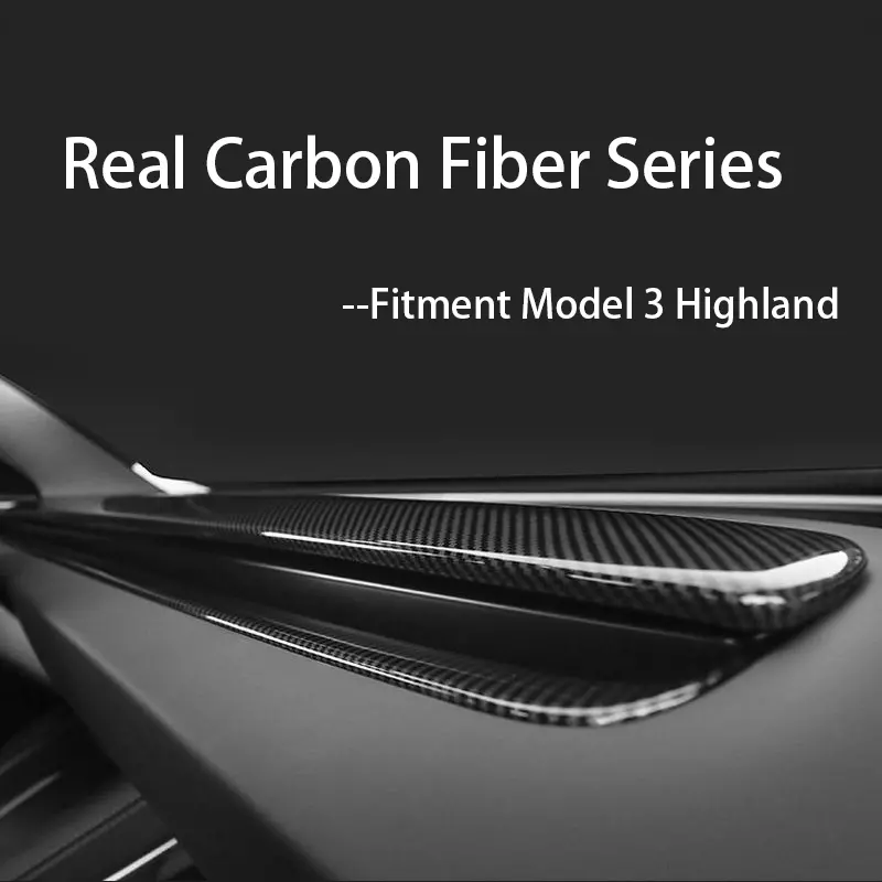 [Real Carbon Fiber] Dashboard Cover & Dashboard Air Outlet Cover For Tesla 2024+ Model 3 Highland 1