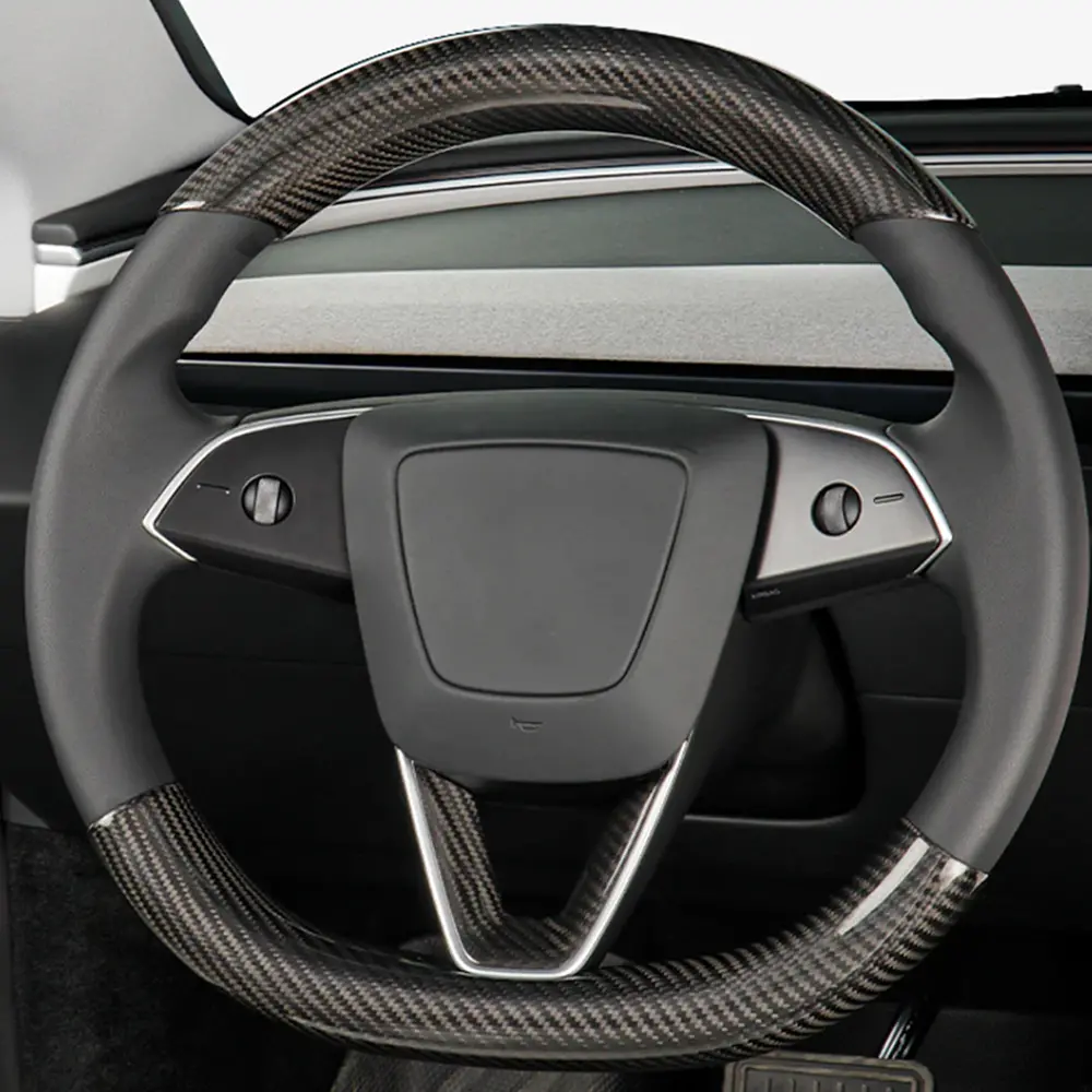 [Real Carbon Fiber] Steering Wheel Caps Cover For Tesla 2024+ Model 3 Highland 1