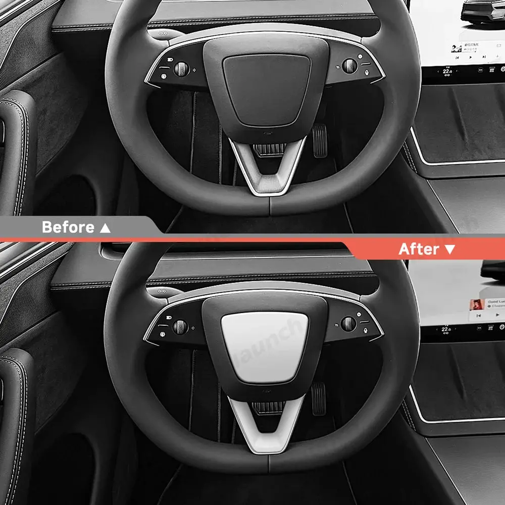 Abs Steering Wheel Center & V-Shape Trim For 2026 New Tesla Model Y Standard 2