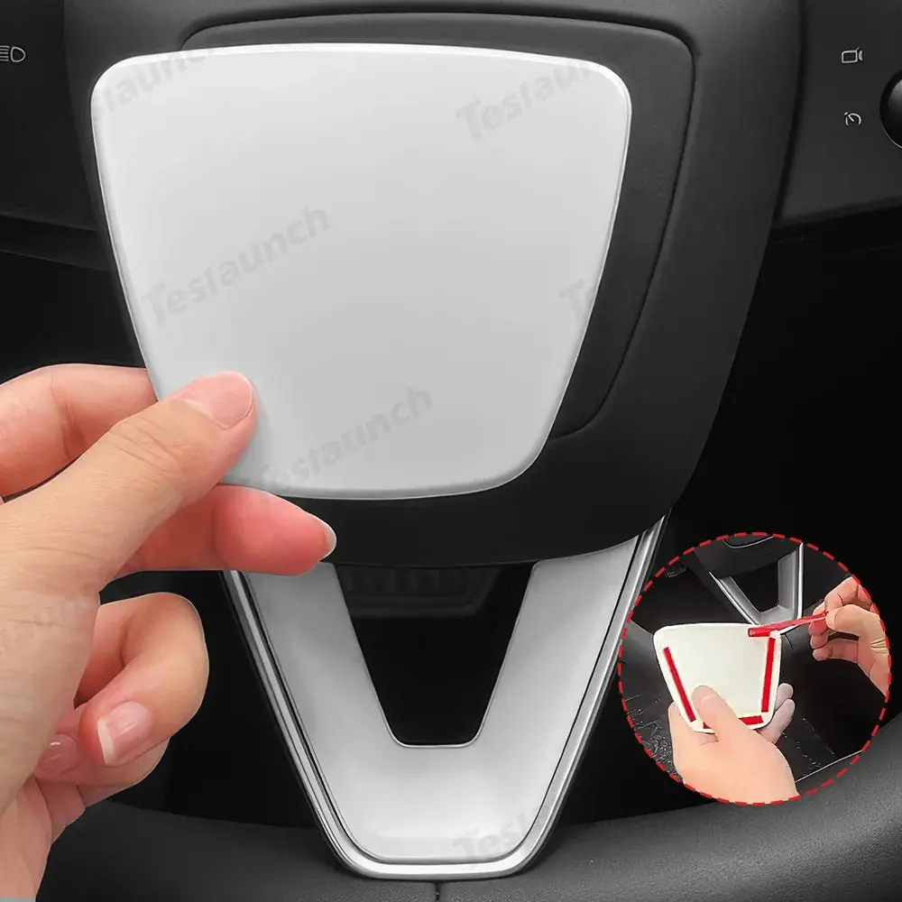 Abs Steering Wheel Center & V-Shape Trim For 2026 New Tesla Model Y Standard 3
