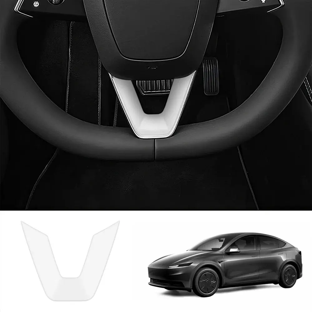 Abs Steering Wheel Center & V-Shape Trim For 2026 New Tesla Model Y Standard 1