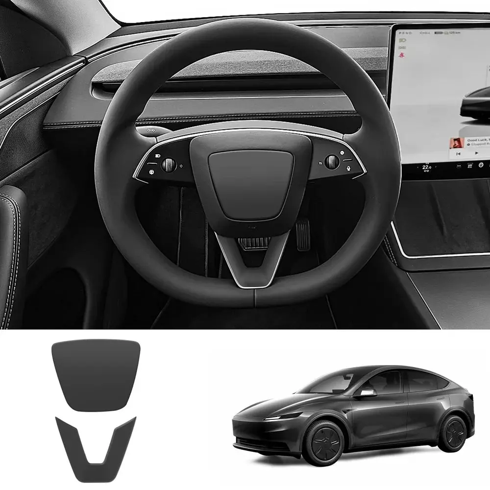 Abs Steering Wheel Center & V-Shape Trim For 2026 New Tesla Model Y Standard 6