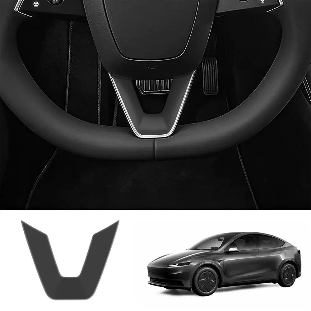 Abs Steering Wheel Center & V-Shape Trim For 2026 New Tesla Model Y Standard 9
