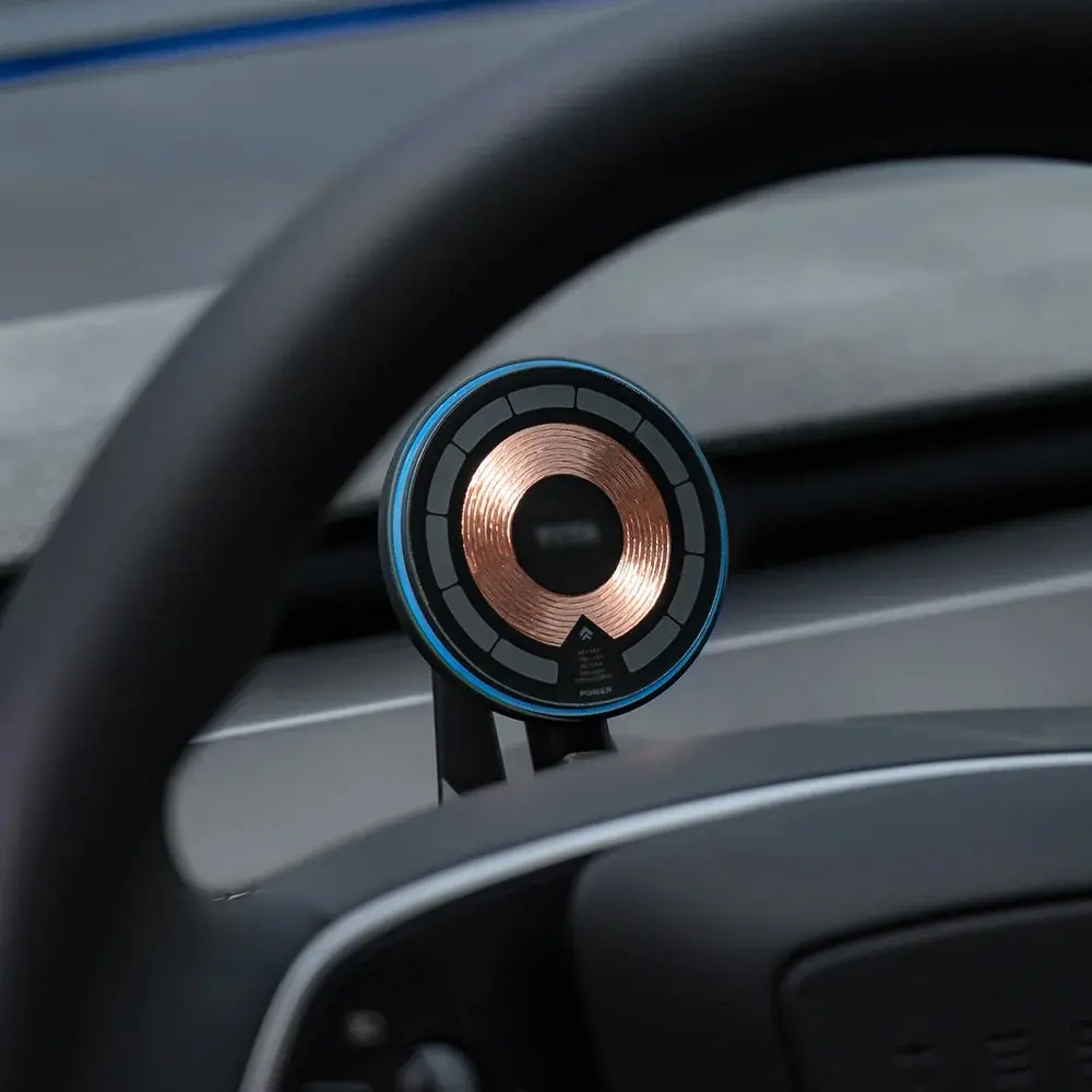 Dashboard Steering Wheel Phone Holder Magnetic Magsafe Wireless Charging Phone Holder For Tesla Model 3 / Y (2017-2025) 1