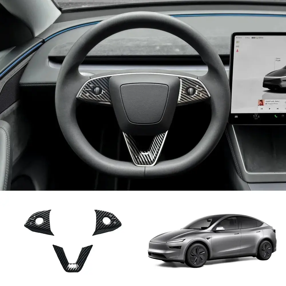 Abs Steering Wheel Trim Cover Kit For Tesla Model Y Juniper 2025+ 1