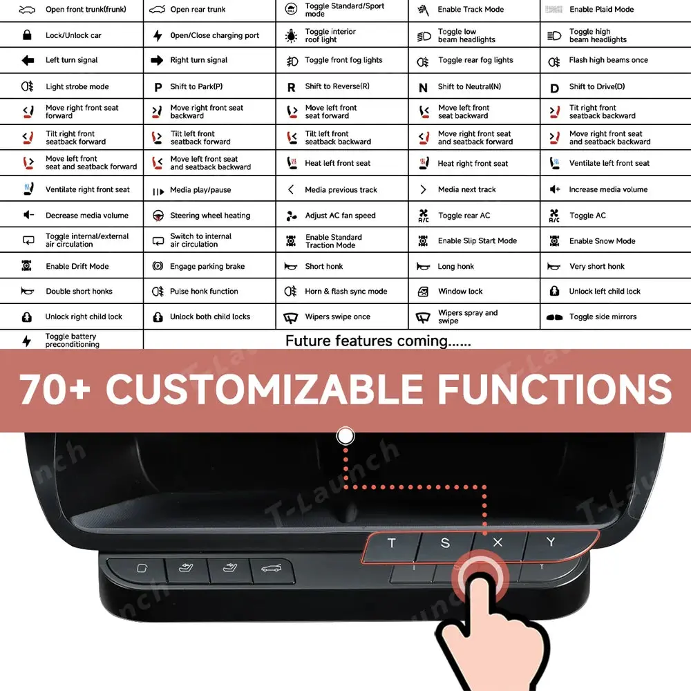 Model 3/Y Storage Box Intelligent Custom Function Control Physical Tsxy Buttons For Tesla 2