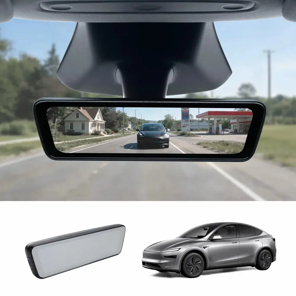 8.2" Streaming Rearview Mirror With Live Hd Rear Camera For Tesla Model 3 & Model Y (2021–2026) 1