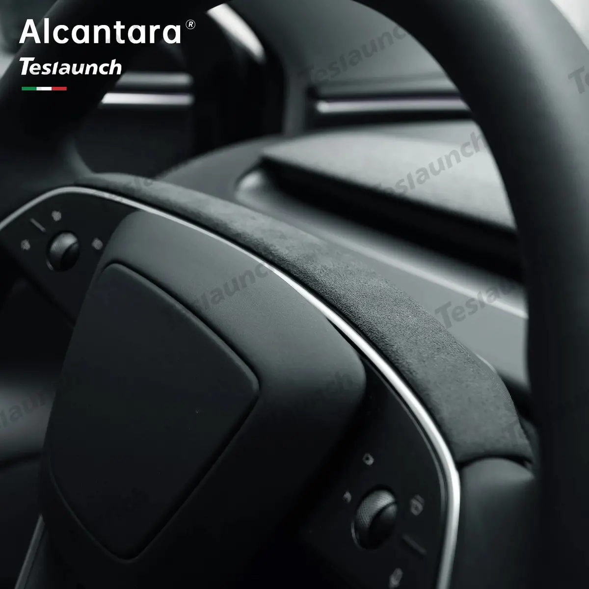 Alcantara Steering Wheel Strip Cover For 2024+ Model 3 Highland 1