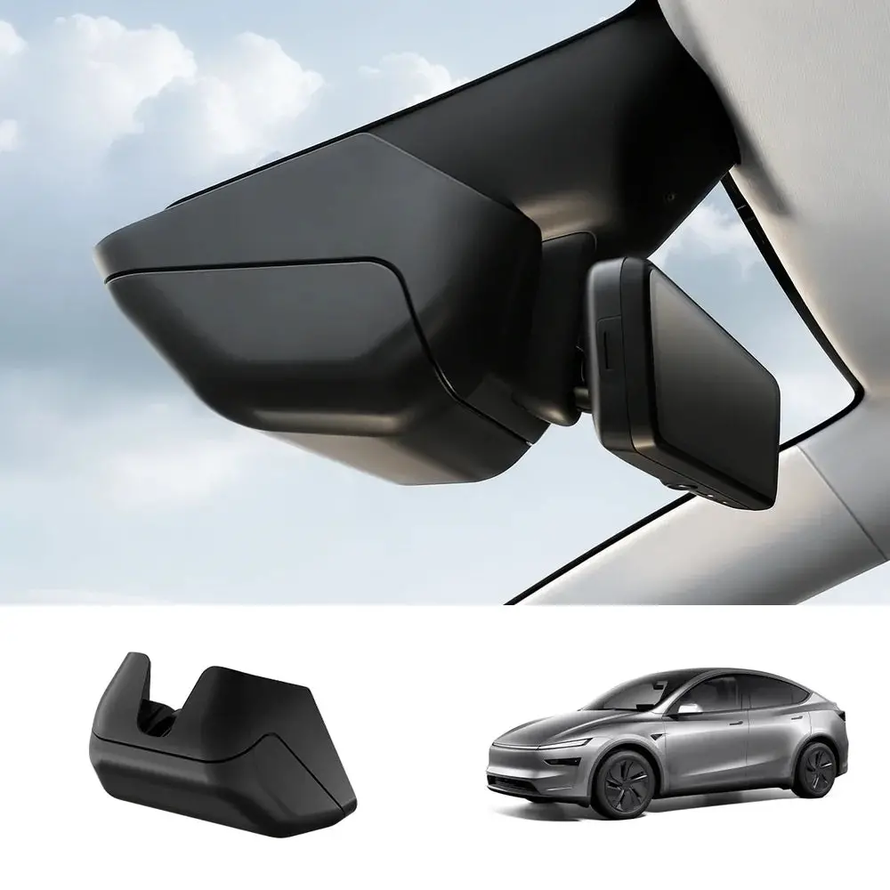 Rearview Mirror Hidden Sunglasses Holder & Storage Box For Tesla Model Y Juniper 2025+ 1