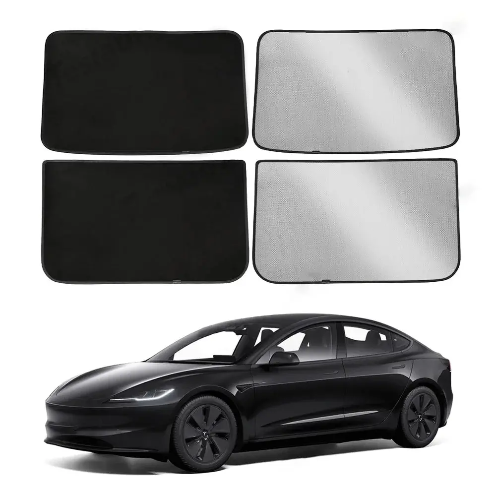 Upgrade Built-In Reflective Ice Crystal + Suede Sunroof Sunshade For Tesla 2024+ Model 3 Highland 1