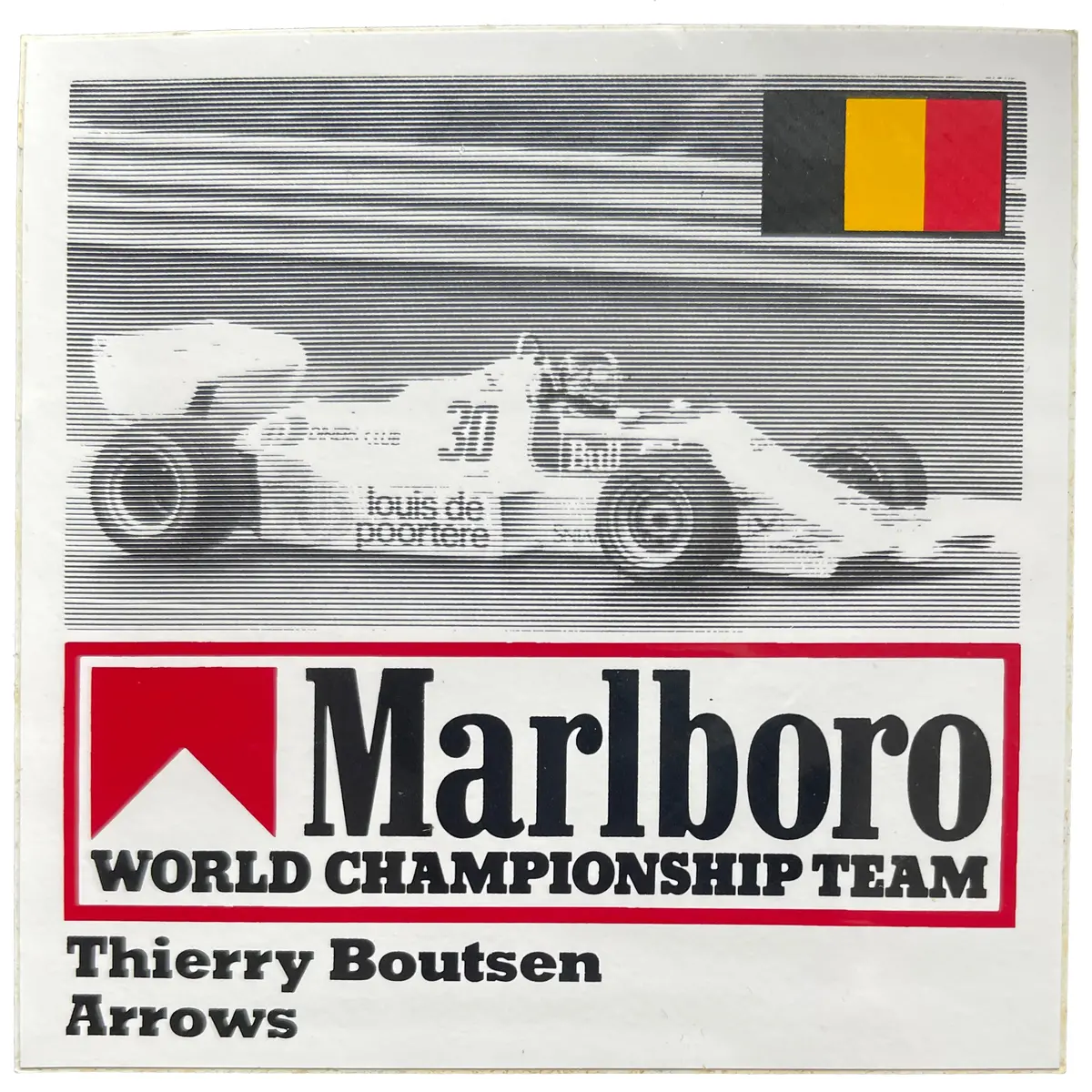 Marlboro-World-Championship-Team-Driver-Sticker- Thierry Boutsen - Arrows F1 1