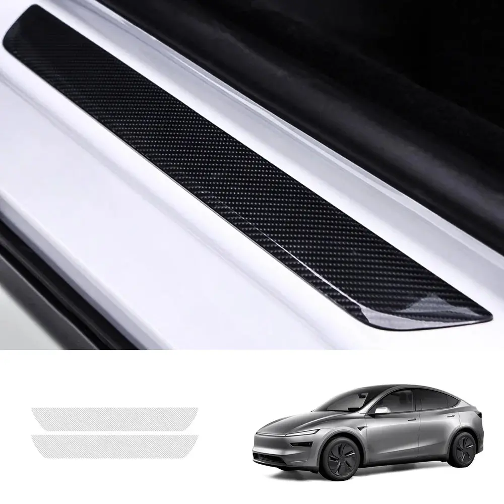 Transparent Tpu Door Sill Protector Film For Tesla Model Y Juniper 2025+ 2