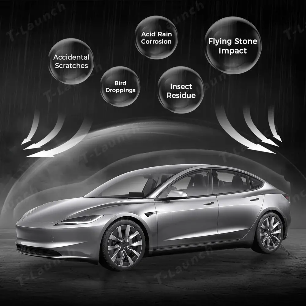 Glossy Tpu Invisible Full Car Paint Protection Film (Ppf) For Tesla Model 3 Highland 2024+ 2