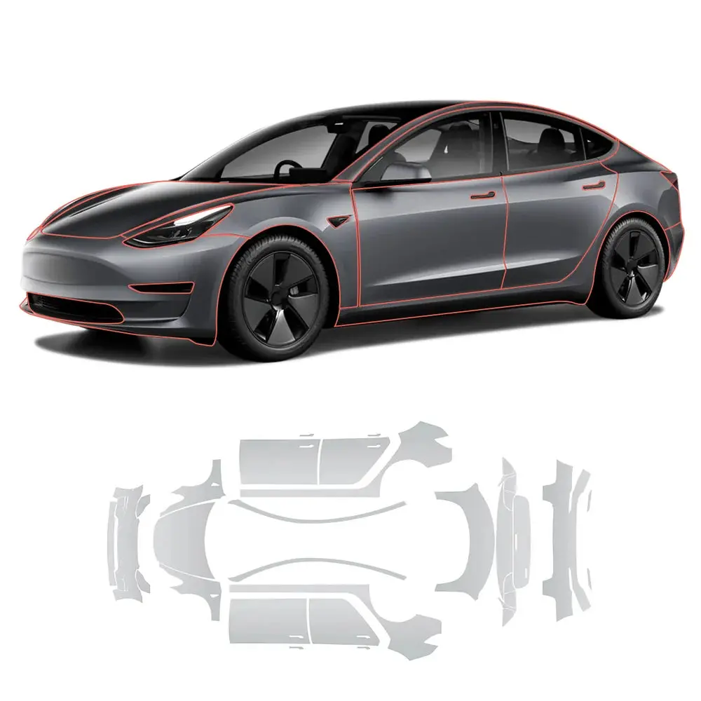 Glossy Tpu Invisible Full Car Paint Protection Film (Ppf) For Tesla Model 3 (2020-2023) 1